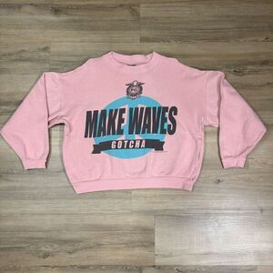 Vintage Gotcha Sportswear Women's S Make Waves Crewneck Sweatshirt Pink Lounge